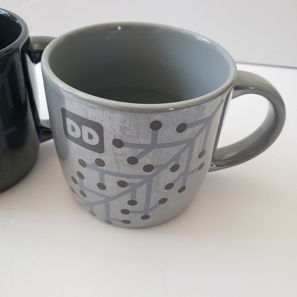 Dunkin Donuts Snowflake Shimmer Iridescent Coffee Mug Set of 2 Gray Gunmetal - Picture 6 of 9
